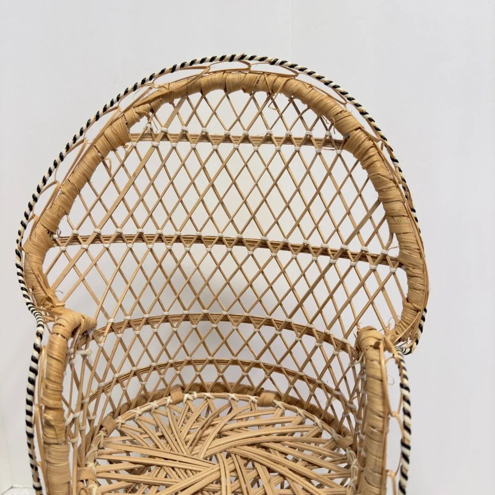 Wicker Peacock Fan Rattan Chair 16